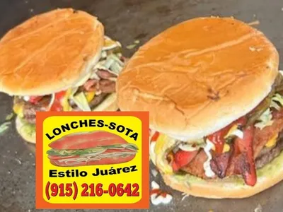 Flavorful plate from Lonches Sota, displaying a meal.