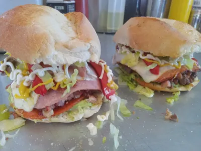 Assortment of burgers from Lonches Sota.