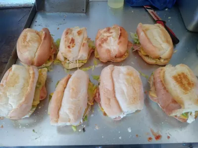 Montaditos from Lonches Sota, small toasted bread with toppings.