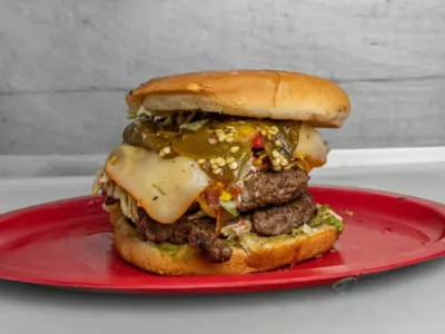Sota Burger from Lonches Sota, a classic house burger.